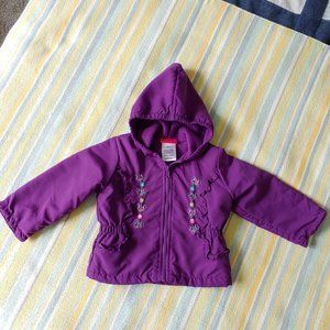 Toddler Girl Penny M Purple fleece-lined hooded jacket 18m